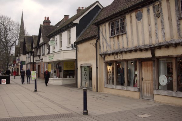 Historic High Street in Solihull town centre
