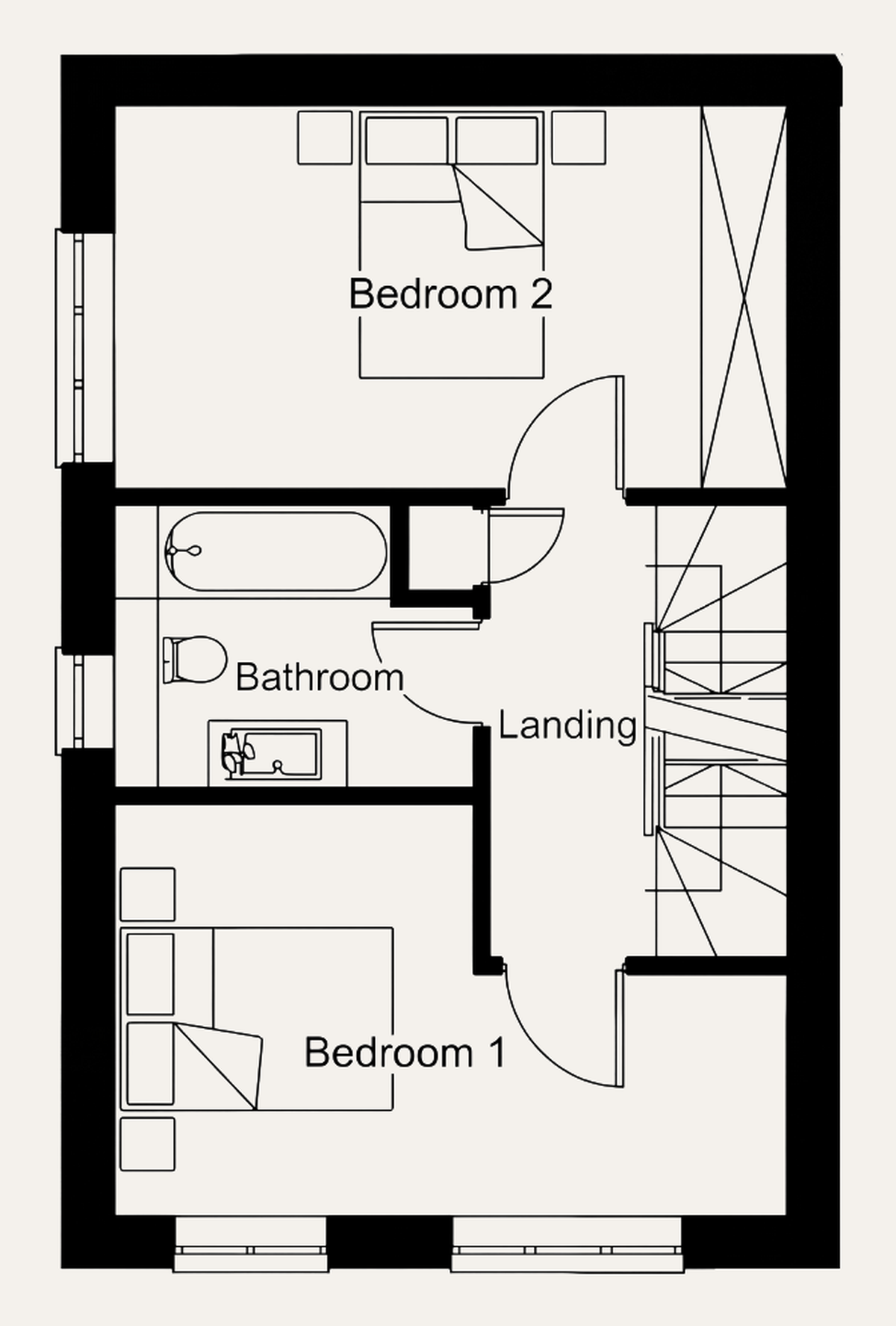 Type A first floor plan — architect's drawing
